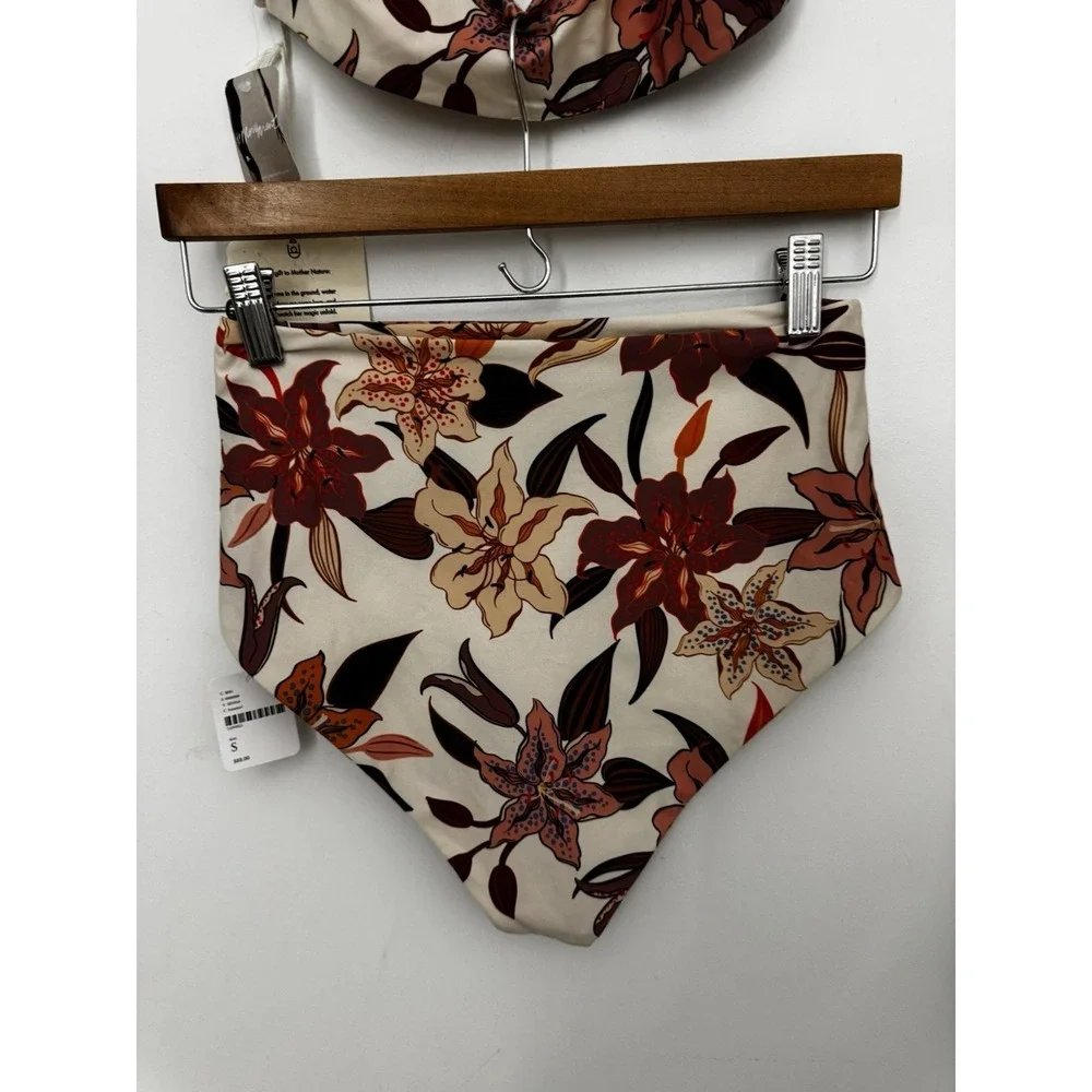 Stone Fox‎ Swim Sumatra Lili Gaze White Floral Bikini Resort Set NWT